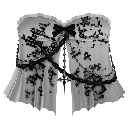 gothic split ruffle evade dress 3.0 white & black