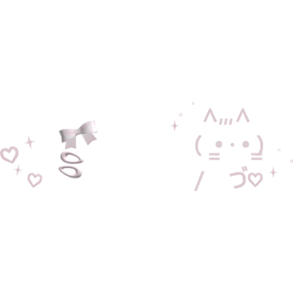 🤍 cute cat kaomoji aura n hair clips pink