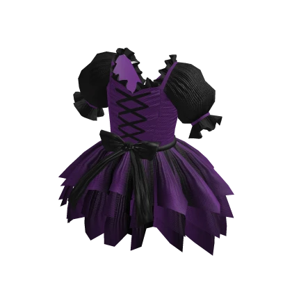 Halloween Black Purple Dress Witch Goth Costume