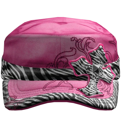 Pink 2000s Luxury Cross Cap Zebra Mcbling Gyaru