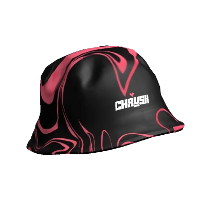 CHRUSH Bucket Hat in Black & Pink