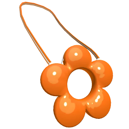 y2k Glossy Orange Flower Power Purse