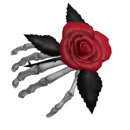 Gothic Red Rose Skeleton Hand Arm Decoration 3.0