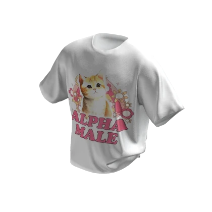 Alpha Kitten Meme T-Shirt White