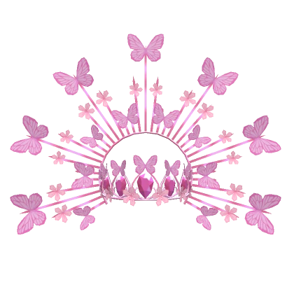 Majestic Pink Butterfly Diamond Crown with Halo