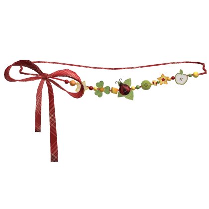 ♡ harajuku igari apple plaid charmed waist chain