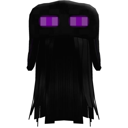 Black Ushanka w/ Long Black Hair 