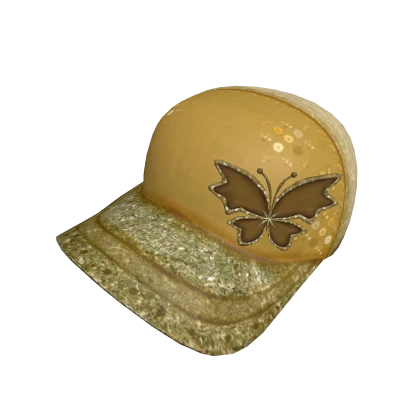 Yellow y2k butterfly grunge cyber rhinestone cap