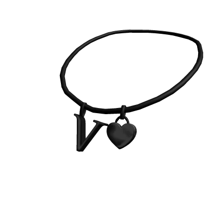 3.0 Initial Necklace: V (Black)