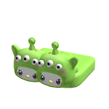 ꒰ cute alien kitty slippers ♡꒱