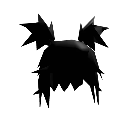 Jagged Low Poly Pigtails - Black