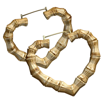 Y2K 2000s Gold Heart Bamboo Hoops Earrings