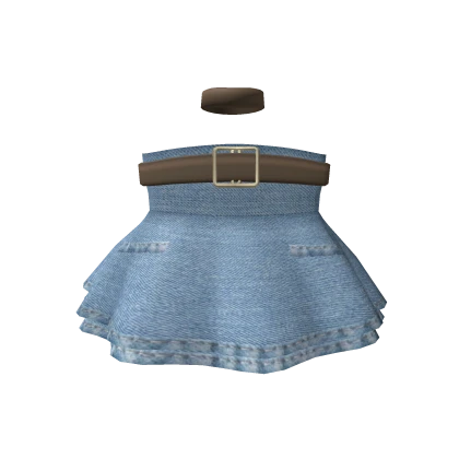 🎱3.0 Elegant Denim Dress w Brown Belt