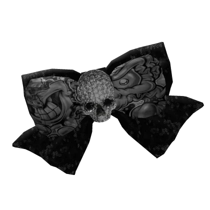 SCENE SEQUIN GRAFFITI BOW! [BLACK & WHITE]