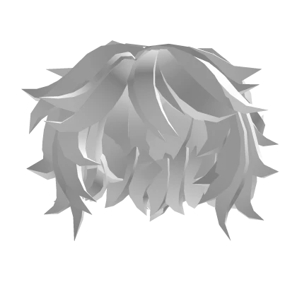 Messy low ponytail hair - White