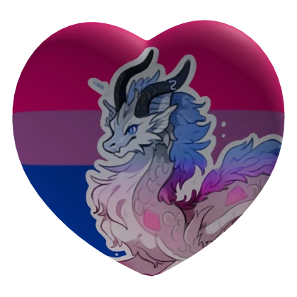(bi) furry dragon pride heart pin