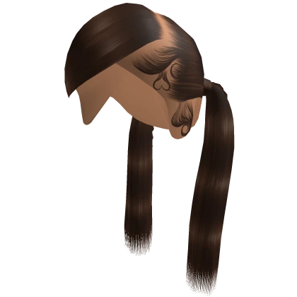 Long w Braid Pigtails [Brown]