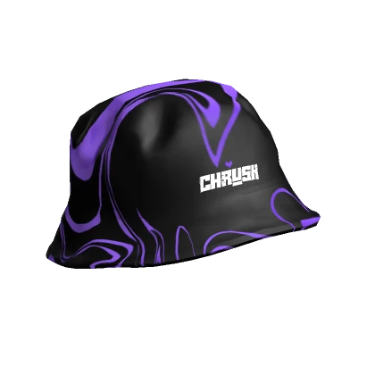 CHRUSH Bucket Hat in Black & Purple