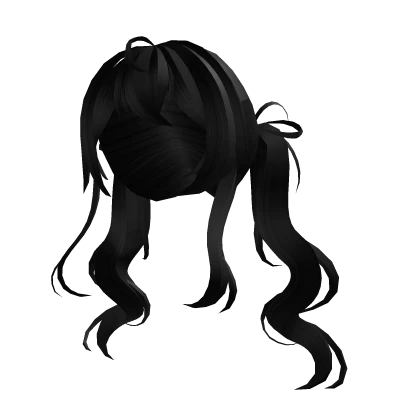 Loose Black Wavy Pigtails