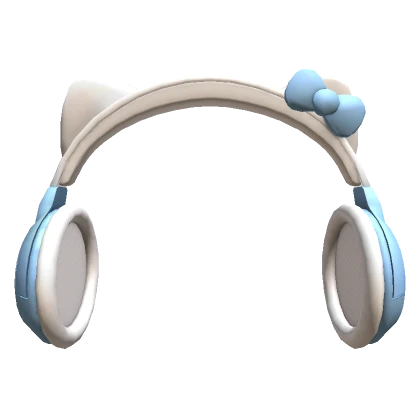 Kawaii Gamer Kitty Headphones Blue