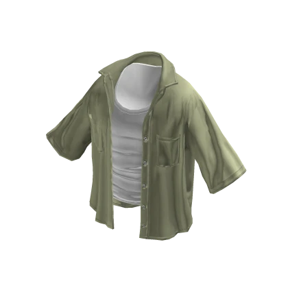 💗Y2K ESSENTIAL LAYERING SHIRT_PALE OLIVE