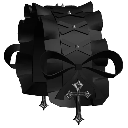 ruffled headband with emo goth crosses and spikes 