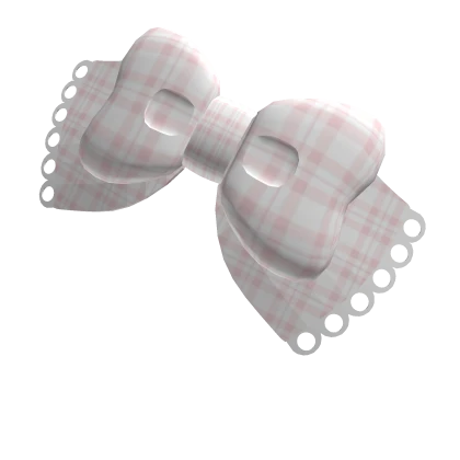 ♡ : kawaii plaid head bow in pink