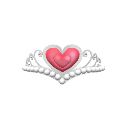 Silver Lovely Heart Tiara