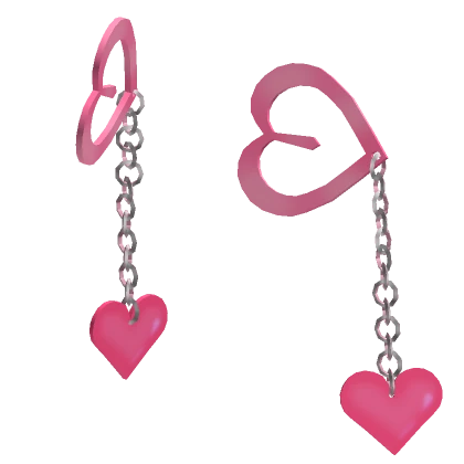 Pink Heart Charm Hairclips