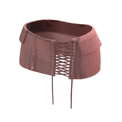Pink Fanci Lace Up Skirt
