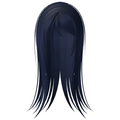 ♰ vampire goth emo wispy long straight hair blue