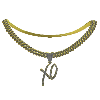 XO Iced Out Gold Necklace 