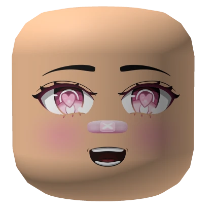 Cute lovely face with hearts