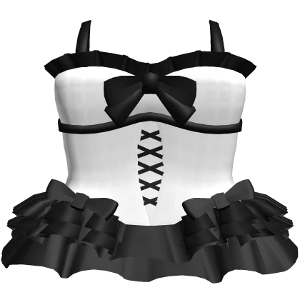 🤍 coquette frilly ballerina dress black & white
