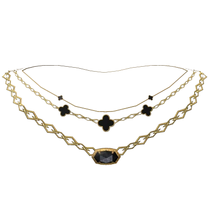 Gold Preppy Layered Clover Pendant Necklace 3.0 