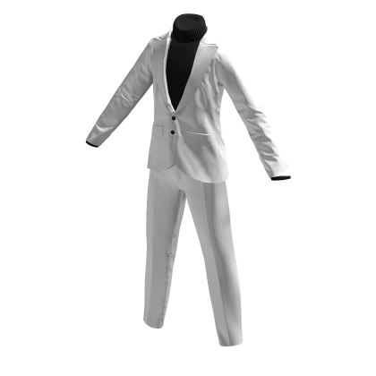 White Suit w/ Black Turtleneck