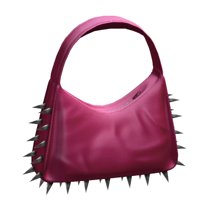 Y2K Spiked Shoulder Bag in Hot Pink