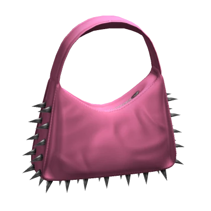 Y2K Spiked Shoulder Bag in Light Pink