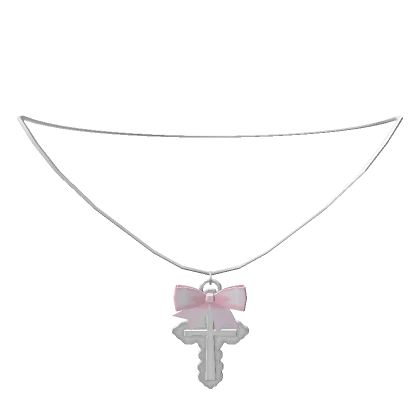 ♡ (1.0) pink cross necklace