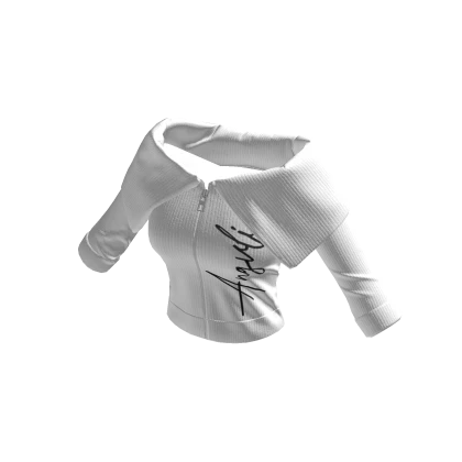 White Angvli Cropped Off Shoulder Sweater