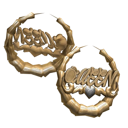 Y2k Bamboo Queen Mcbling Hoop Earrings in Gold