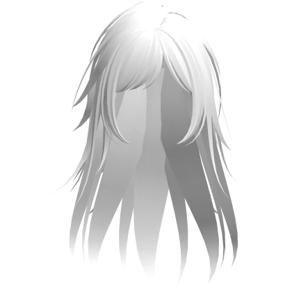cute messy warrior anime hair in white