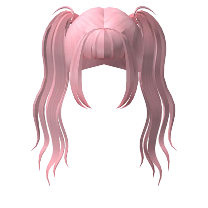 Pink Kawaii Wavy Pigtails