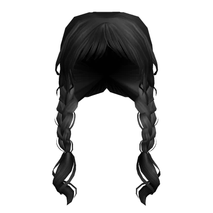 ✨ Wednesday Two Braids Black Hair Merlina