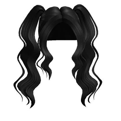 Wavy Long Pigtails (Black)