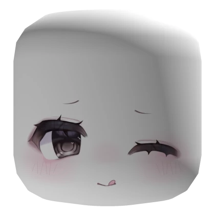 ♡ ┊ winking anime blush chibi face mask 