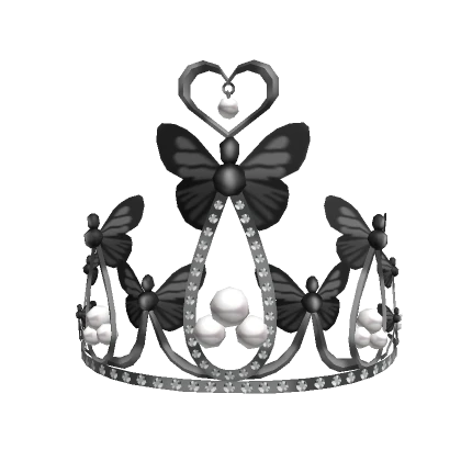 Black Tiara Of Butterflies