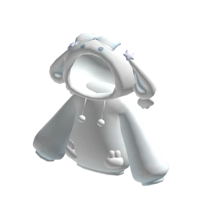 soft fluffy angel bunni hoodie white ♡