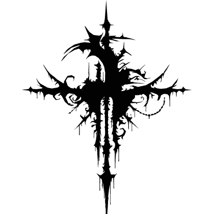 Dark Black Emo / Gothic Cross Cyber Sigil