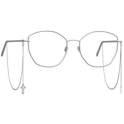 White Emo Dangling Cross Glasses